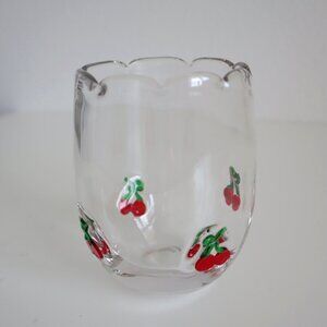 Cherry Icon Inlay Drinking Glass